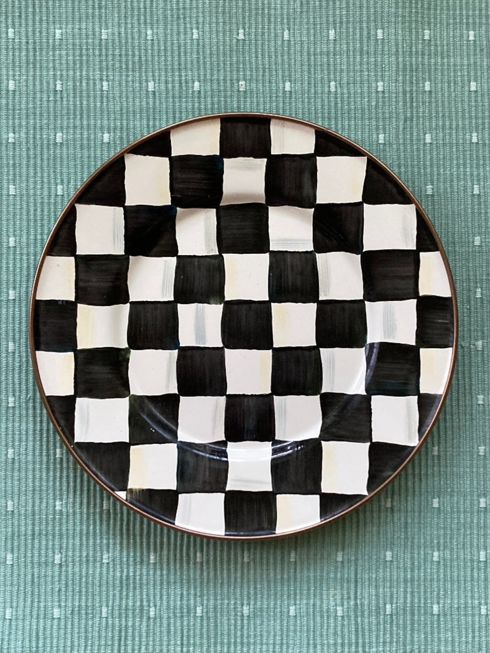 Mackenzie-Childs Courtly Check Salad/Dessert Plate/8" Diameter/2 Available/NEW!